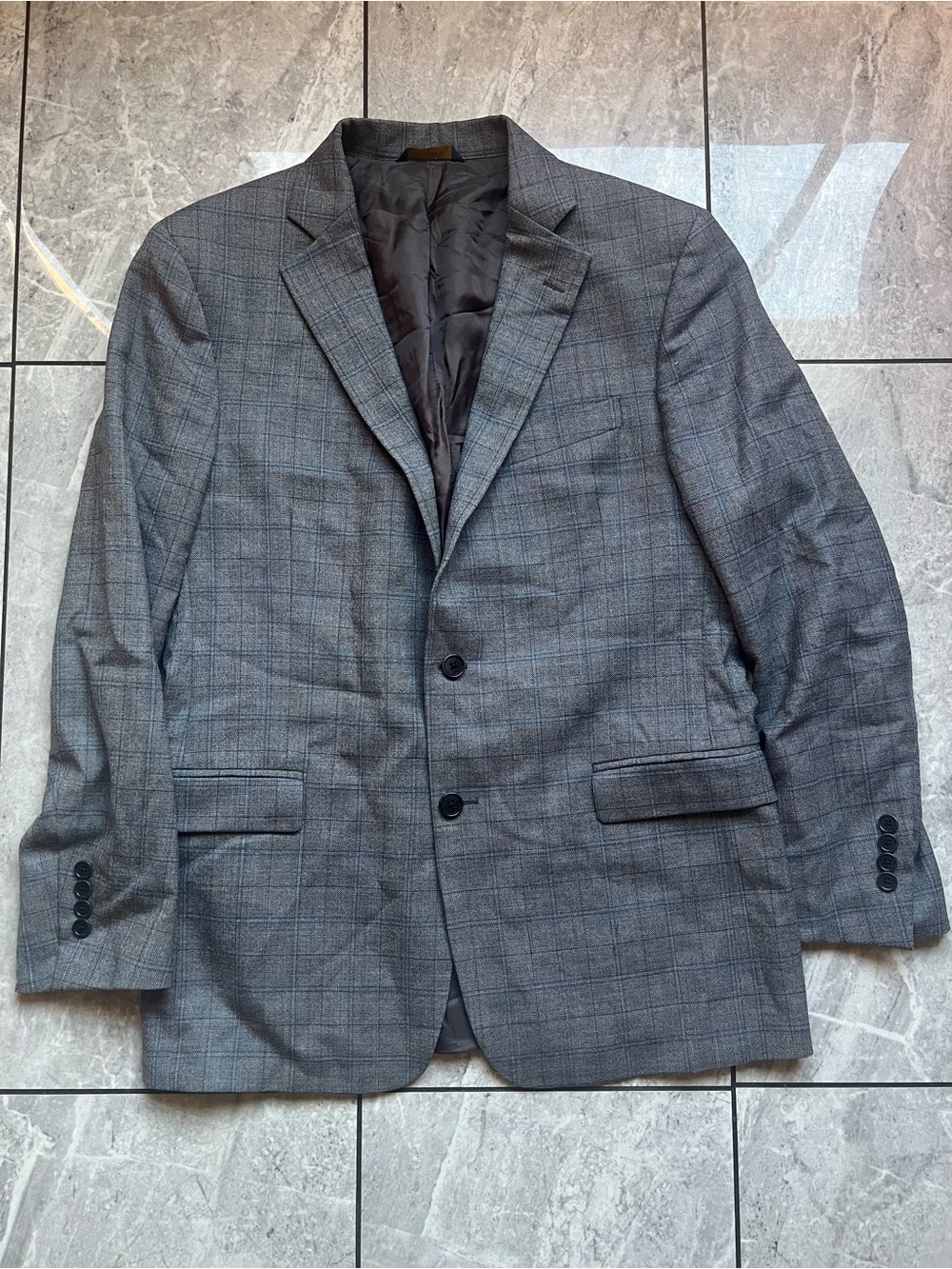 Brooks Brothers Regent Men's Gray Windowpane Plaid Blazer Sport Coat Jacket 40R